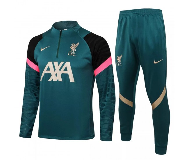 2021-22 Liverpool FC Green Training Technical Soccer Tracksuit