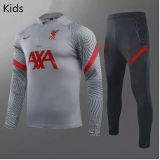 Liverpool FC Grey Training Technical Football Tracksuit Kids Light Grey 2021