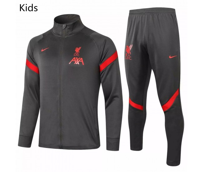 Liverpool FC Presentation Football Tracksuit Dark Grey Kids 2021