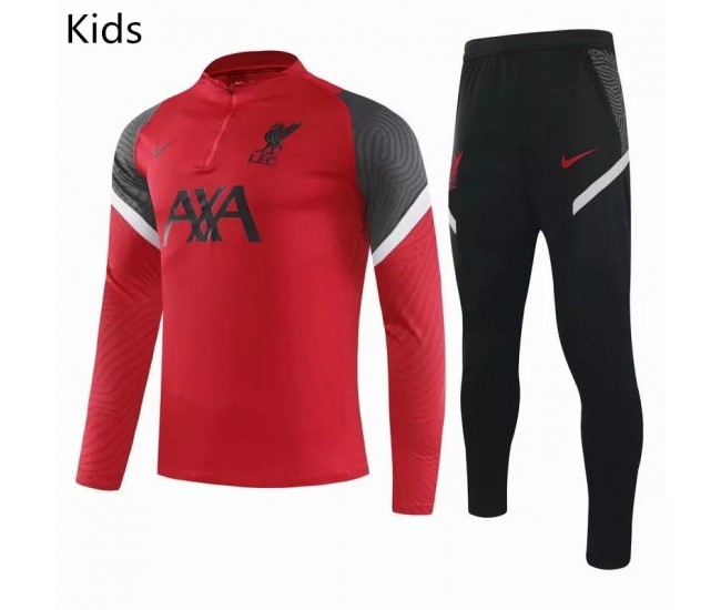 Liverpool FC Red Training Technical Football Tracksuit Kids 2021