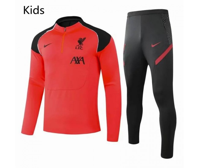 Liverpool FC Training Technical Football Tracksuit Orange Kids 2021