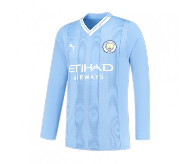 23-24 Manchester City Men's Long Sleeve Home Jersey