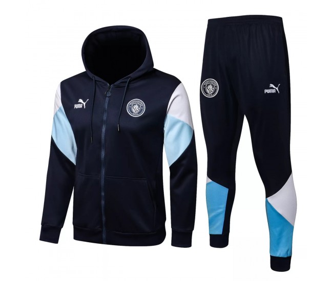 2021-22 Manchester City FC Hooded Presentation Soccer Tracksuit