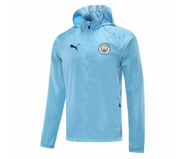 Manchester City Training Winter Football Jacket Mens Light Blue 2021