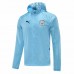 Manchester City Training Winter Football Jacket Mens Light Blue 2021