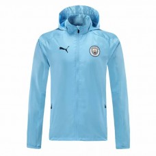 Manchester City Training Winter Football Jacket Mens Light Blue 2021