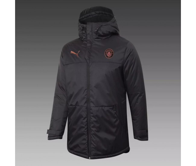 Manchester City Football Winter Jacket Black 2021