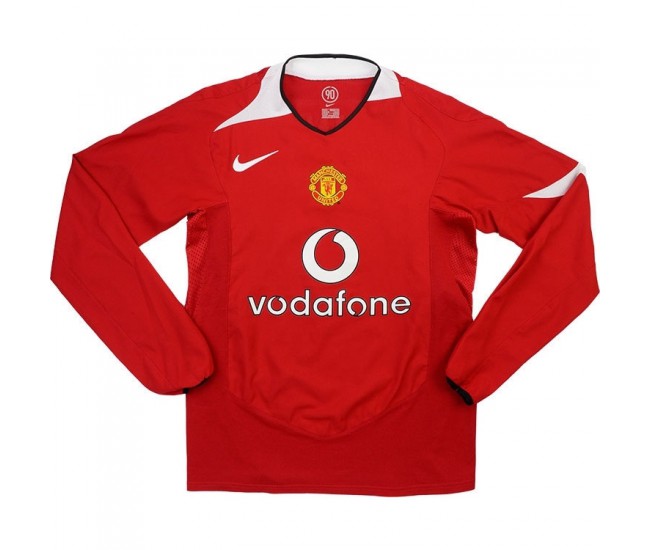 Manchester United Retro Home Long Sleeve Jersey 2004/06