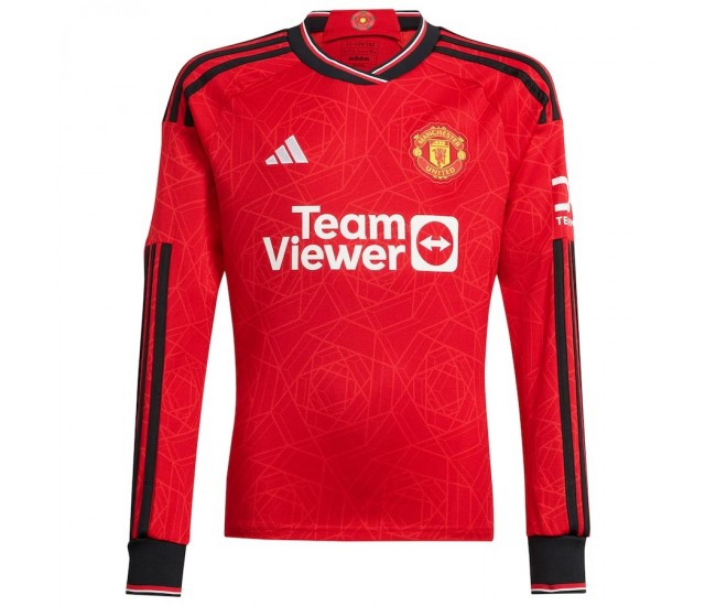 23-24 Manchester United Men's Long Sleeve Home Jersey