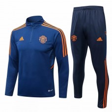 2022-23 Manchester United Blue Training Technical Soccer Tracksuit