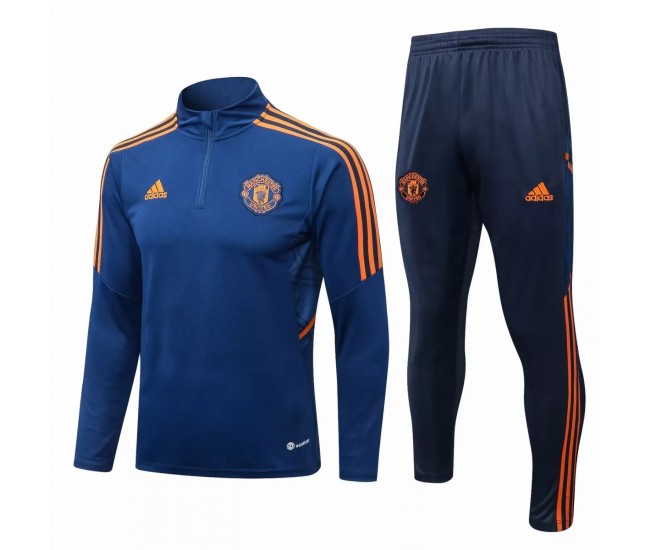 2022-23 Manchester United Blue Training Technical Soccer Tracksuit