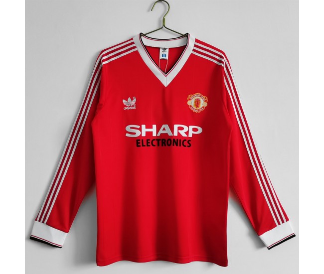 1983 Manchester United FC Long Sleeve Home Retro Jersey 