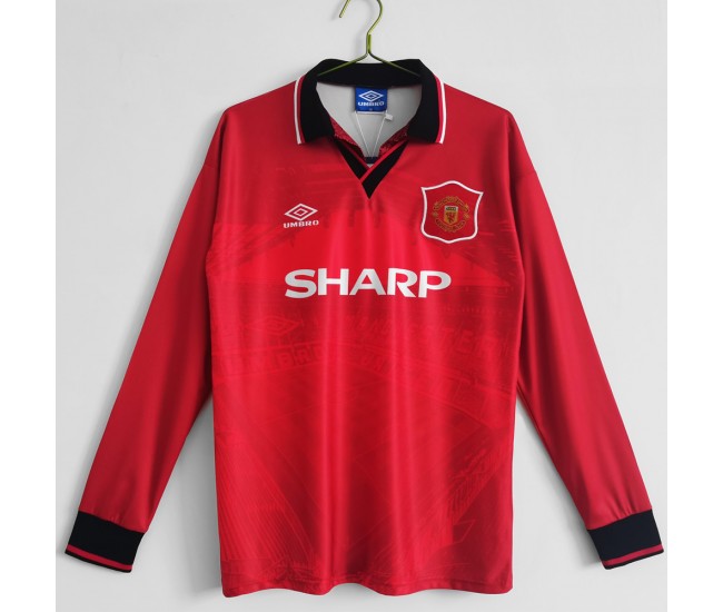 1994-1995 Manchester United FC Long Sleeve Home Retro Jersey 