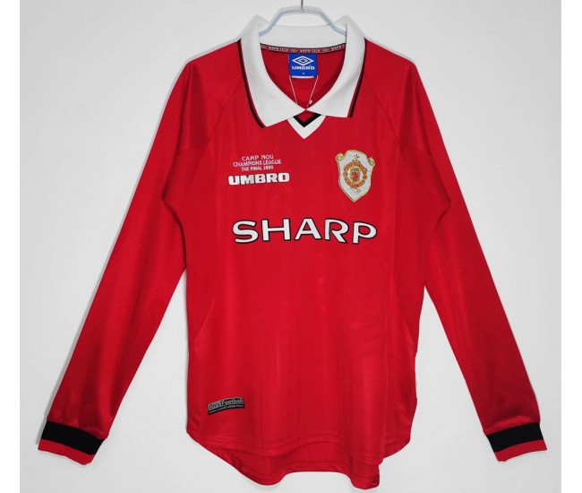 1999-2000 Manchester United FC Long Sleeve Home Retro Jersey 