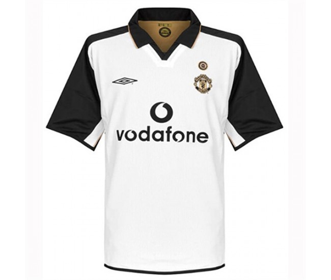 2001-2002 Manchester United FC Centenary White Retro Jersey 