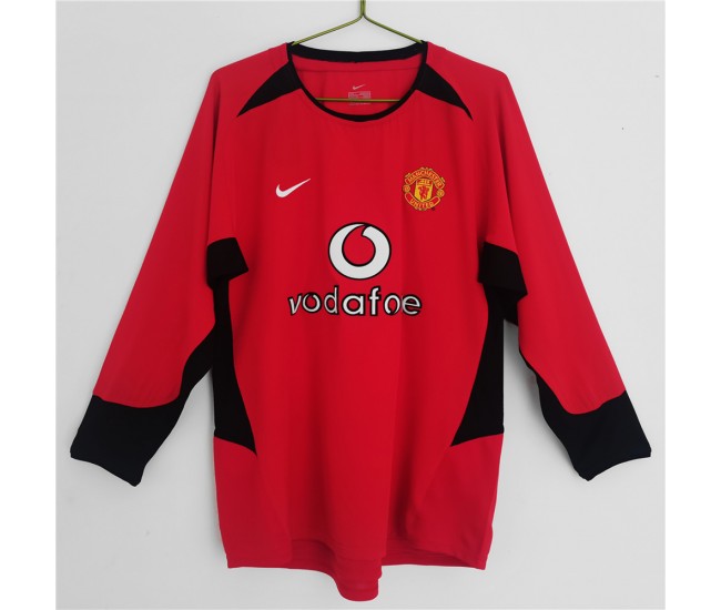2002-2003 Manchester United FC Long Sleeve Home Retro Jersey