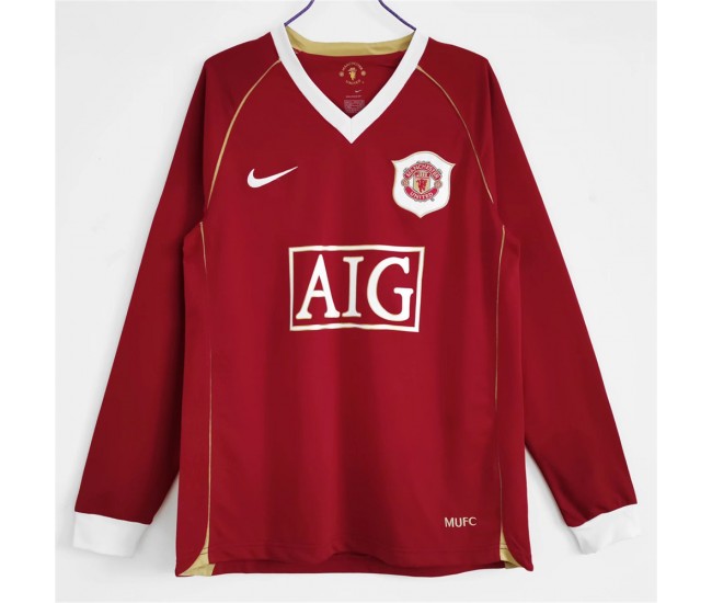 2006-2007 Manchester United FC Long Sleeve Home Retro Jersey