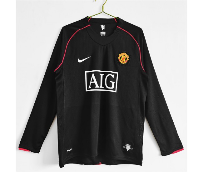 2007-2008 Manchester United FC Long Sleeve Away Retro Jersey 