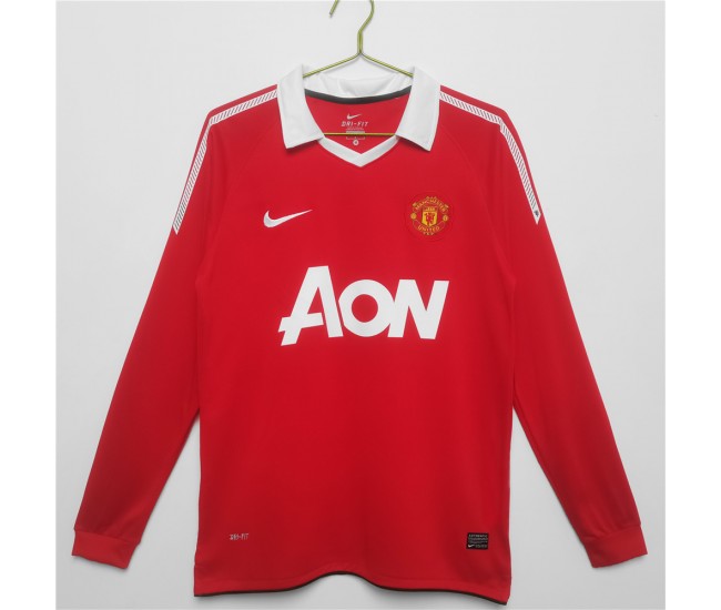 2010-2011 Manchester United FC Long Sleeve Home Retro Jersey