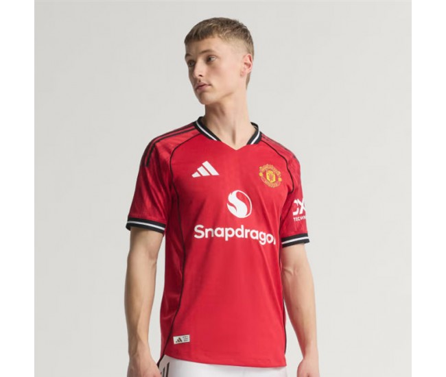 25-26 Manchester United Mens Home Authentic Jersey 