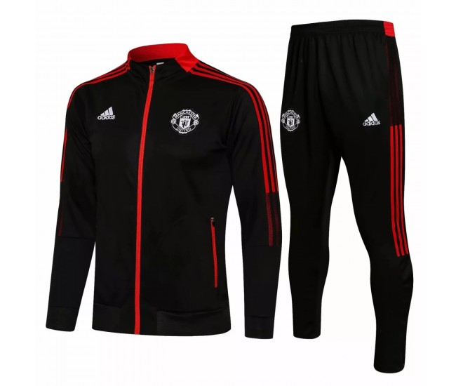 2021-22 Manchester United Black Presentation Soccer Tracksuit