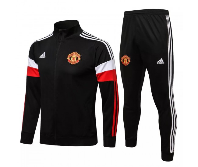 2021-22 Manchester United Black Training Presentation Soccer Tracksuit