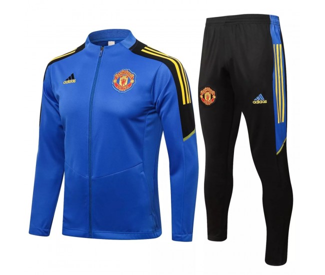 2021-22 Manchester United Blue Presentation Soccer Tracksuit