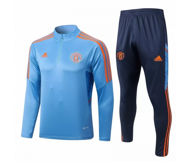 2022-23 Manchester United FC Blue Training Technical Soccer Tracksuit