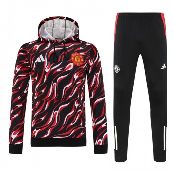 2025-26 Manchester United FC Men's Pre Match Training Hooded Sweat Football Tracksuit