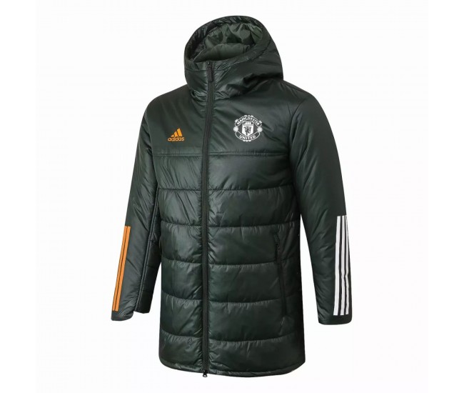 Manchester United Olive Green Winter Football Jacket 2021