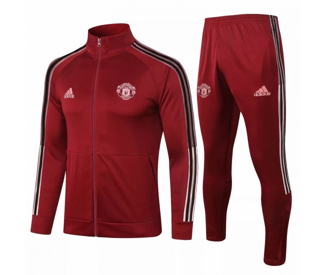 Manchester United Presentation Football Tracksuit Maroon 2021