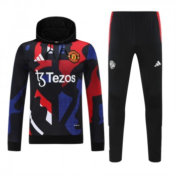 24-25 Manchester United FC Men's Training Hooded Sweat Soccer Tracksuit 