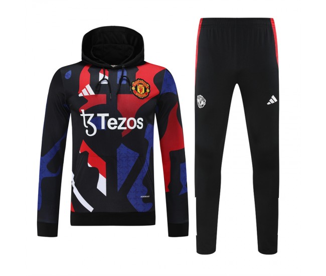 24-25 Manchester United FC Men's Training Hooded Sweat Soccer Tracksuit 