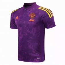 Manchester United Training Football Polo Purple 2021