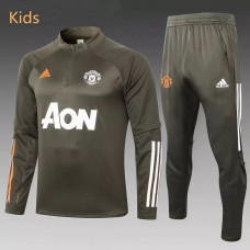 Manchester United Training Football Tracksuit Olive Green Kids 2021