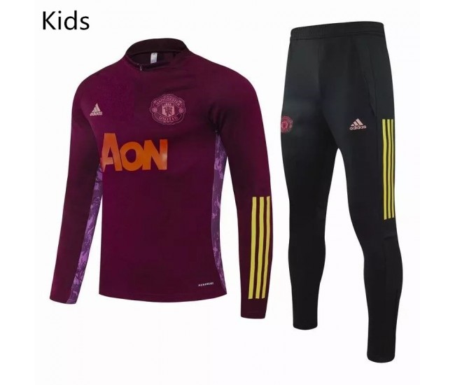 Manchester United Training Football Tracksuit Purple Kids 2021