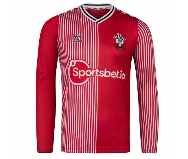 23-24 Southampton FC Men's Long Sleeve Home Jersey