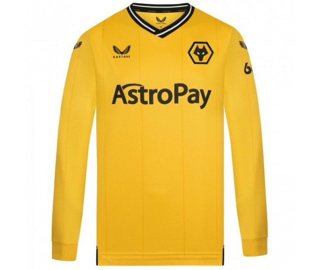 23-24 Wolverhampton Wanderers Men's Long Sleeve Home Jersey