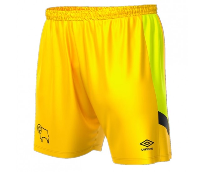 23-24 Derby County Yellow Goalkeeper Shorts