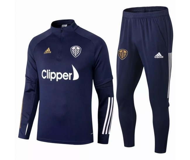 Leeds United Technical Training Football Tracksuit Navy 2021