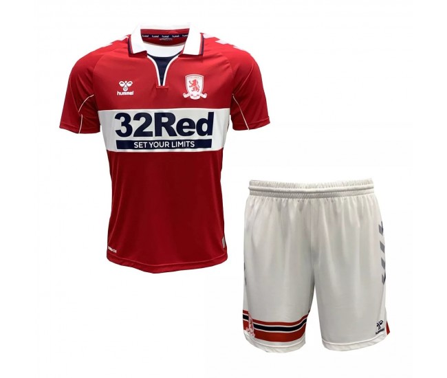 Middlesbrough Home Kids Football Kit 2020 2021