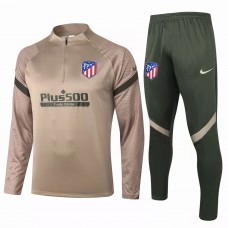 Atlético De Madrid Technical Training Football Tracksuit Khaki 2021 Atlético De Madrid Technical Training Football Tracksuit Khaki 2021