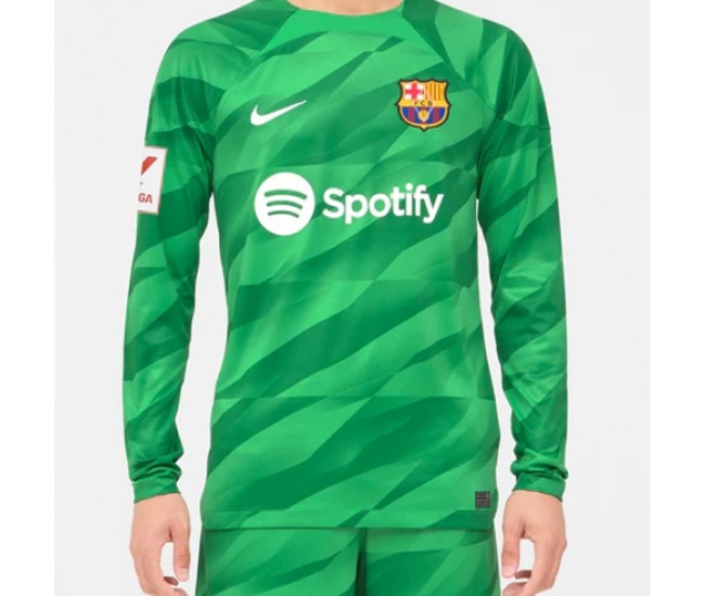 23-24 FC Barcelona Mens Green Goalkeeper Jersey