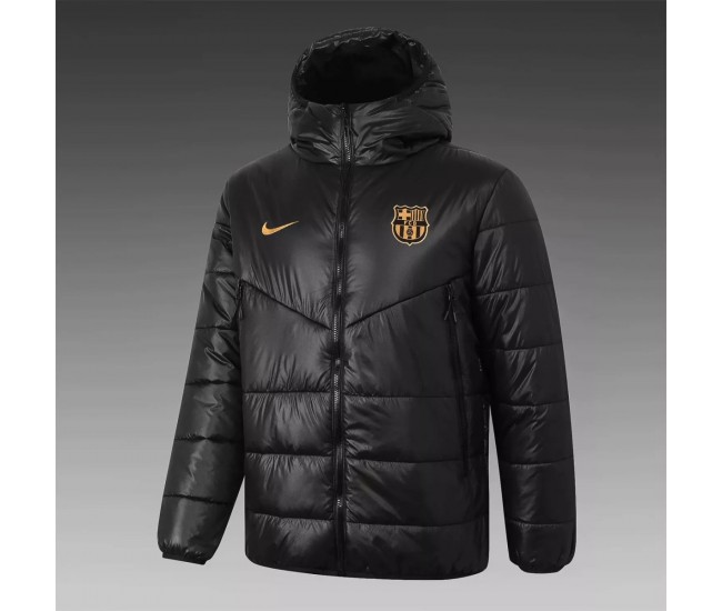 Barcelona Training Winter Football Jacket Black 2021