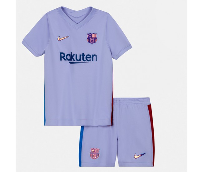 2021-22 FC Barcelona Away Kids Kit