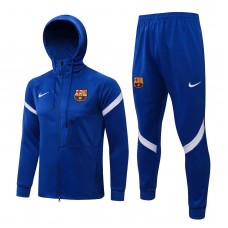 2021-22 FC Barcelona Blue Hooded Presentation Soccer Tracksuit 2021-22 FC Barcelona Blue Hooded Presentation Soccer Tracksuit