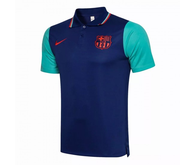 FC Barcelona Football Blue Polo Shirt 2021