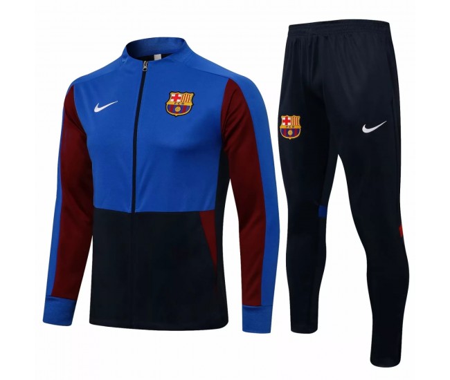 2021-22 FC Barcelona Blue Training Presentation Soccer Tracksuit