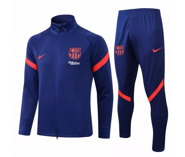 2021 FC Barcelona Blue Training Presentation Soccer Tracksuit