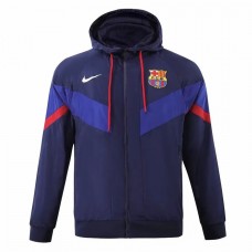 23-24 FC Barcelona Mens AWF Raglan Hoodie Jacket Blue